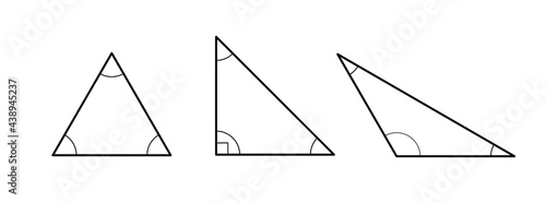 Types of triangles. Mathematical vector symbols. Educational information