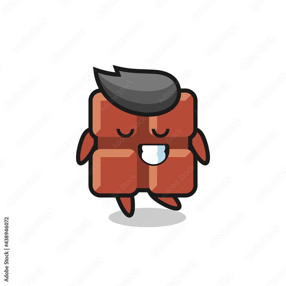 Obraz premium chocolate bar cartoon illustration with a shy expression