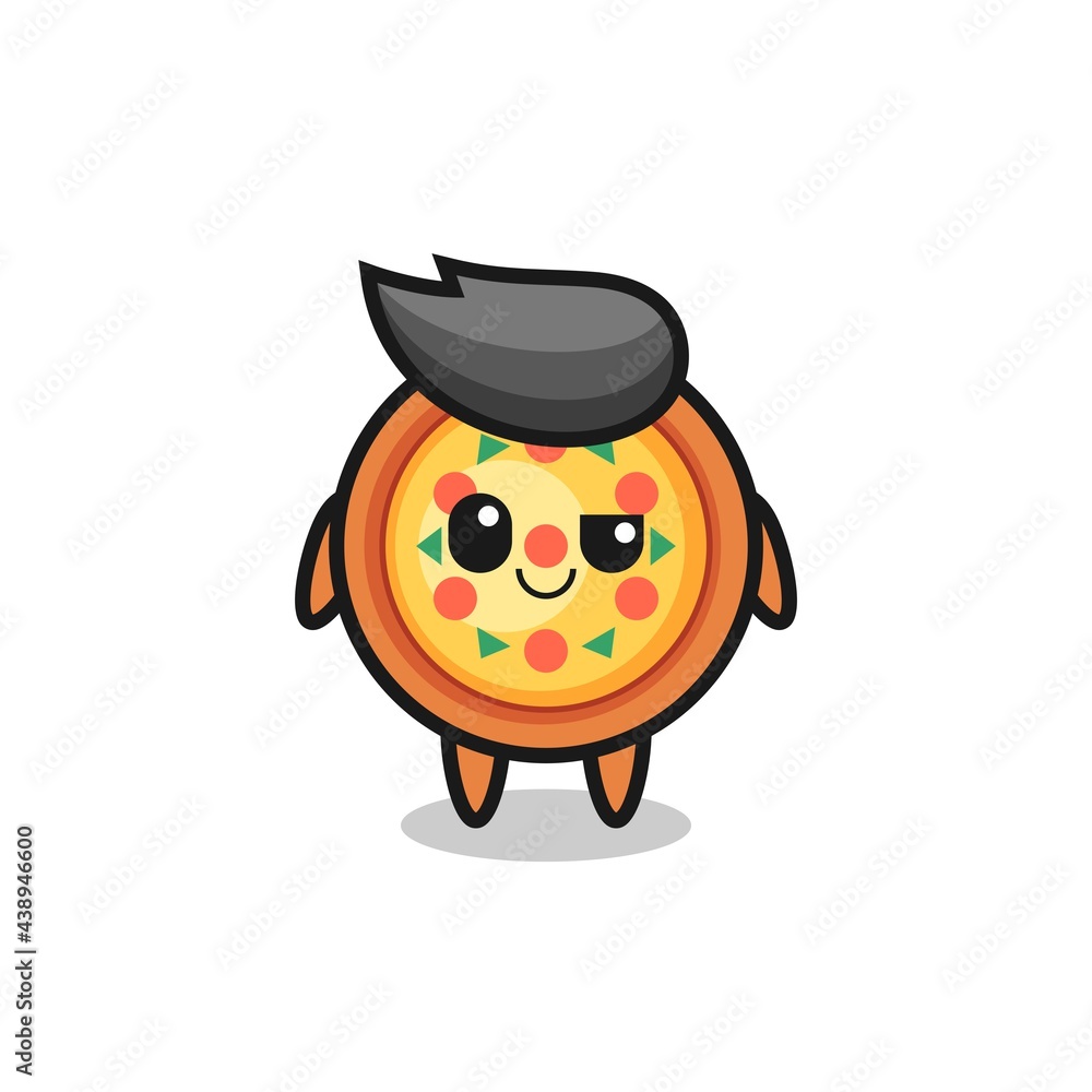 pizza cartoon with an arrogant expression pizza cartoon with an arrogant expression