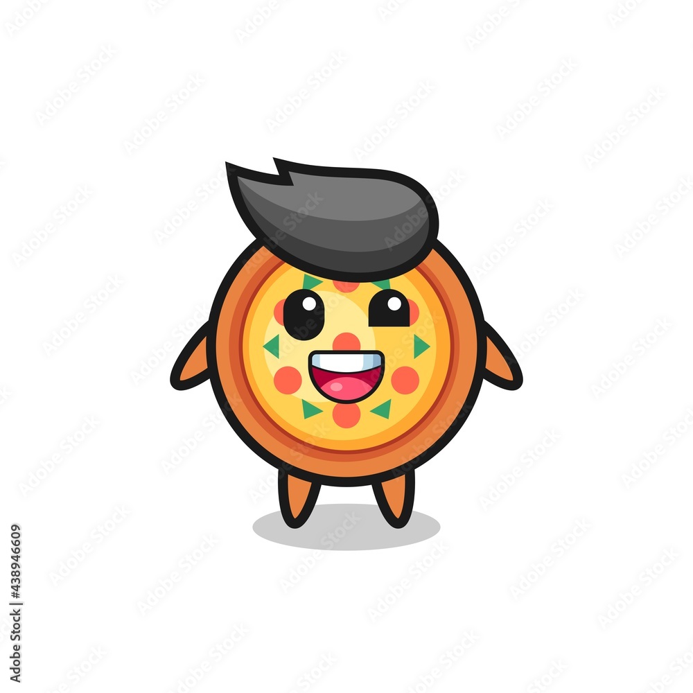 illustration of an pizza character with awkward poses