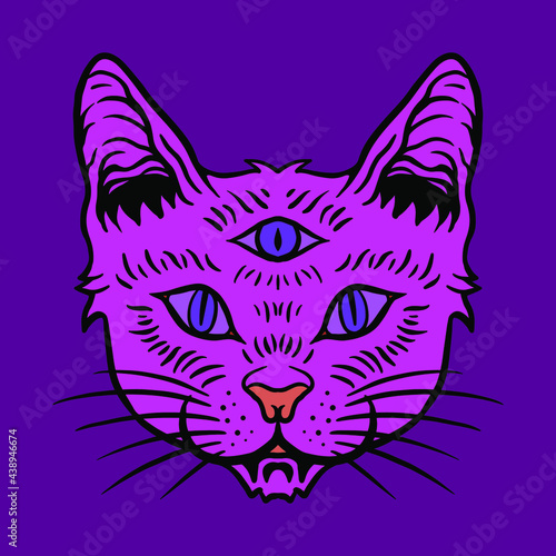 illustration of a third eye cat