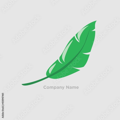 green leaf vector design simple and elegant green suitable for your business