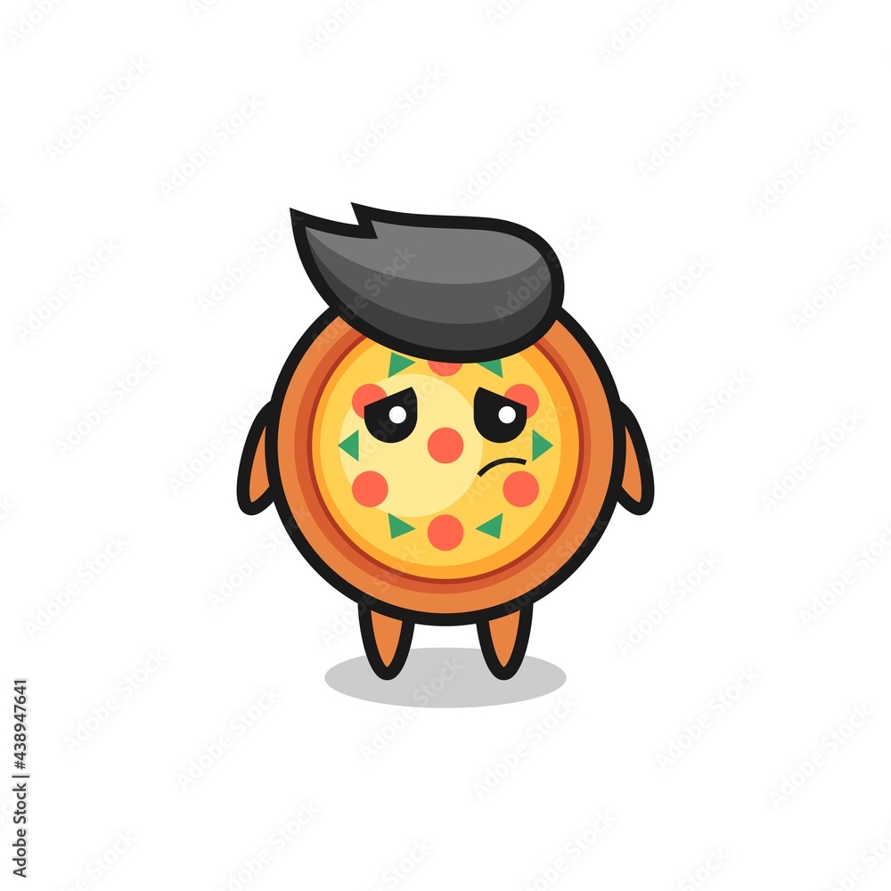 Obraz premium the lazy gesture of pizza cartoon character