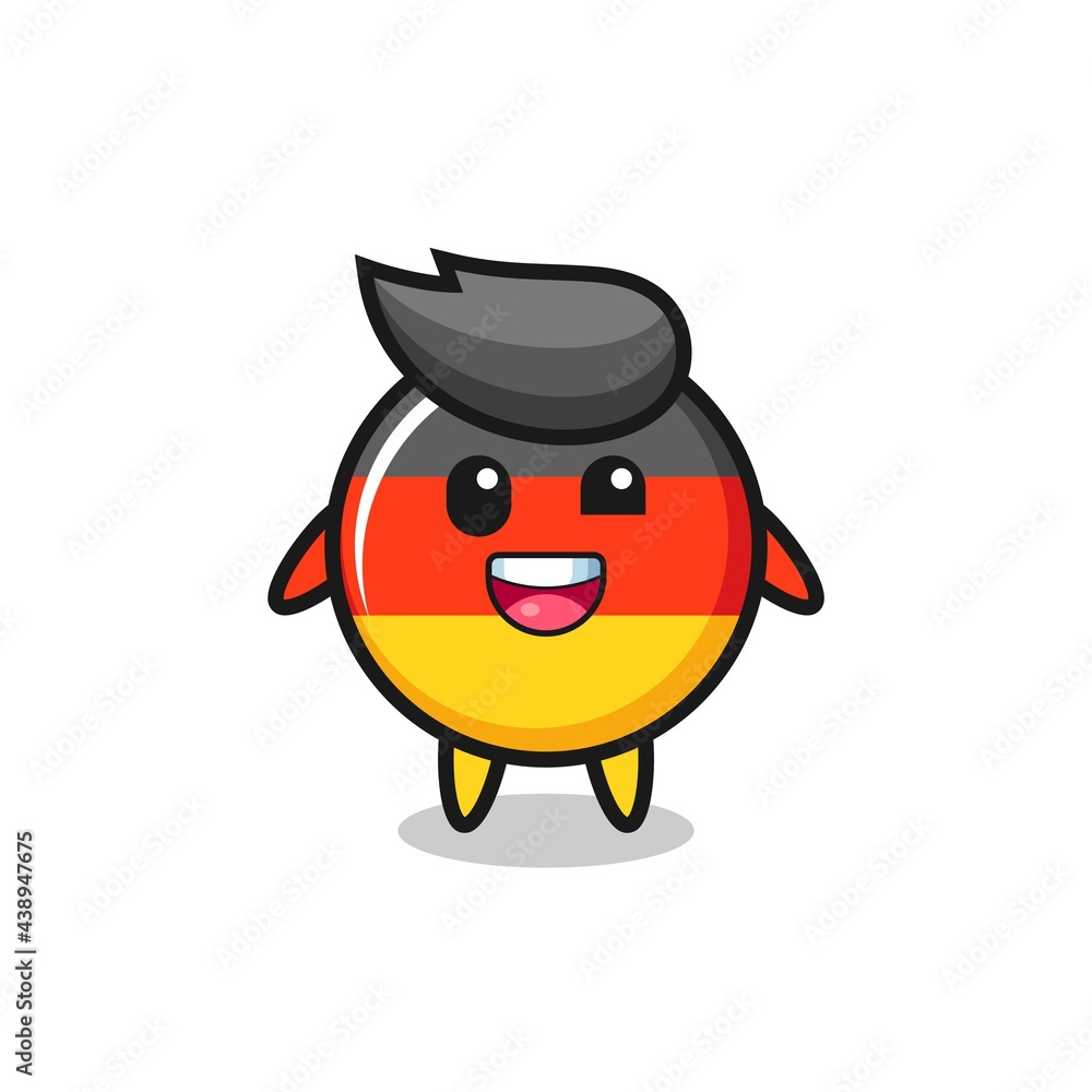 illustration of an germany flag badge character with awkward poses