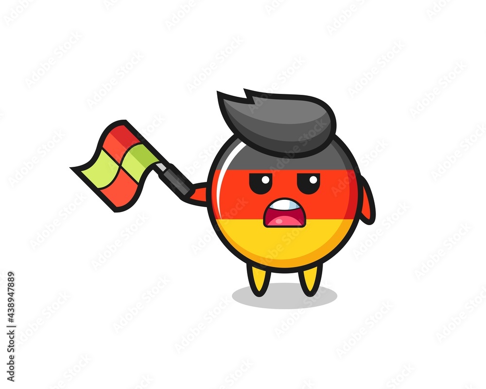 germany flag badge cartoon as the line judge hold the flag up at a 45 degree angle germany flag badge cartoon as the line judge hold the flag up at a 45 degree angle