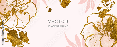 Floral background with golden nature