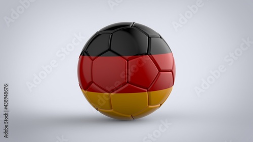UEFA Euro championship 2020 football tournament realistic soccer game ball with national flag of Germany isolated on solid white background 3d rendering image