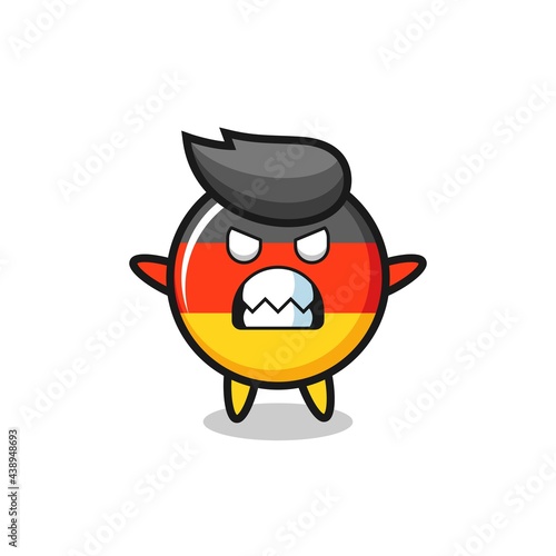 wrathful expression of the germany flag badge mascot character