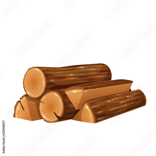 Firewood vector illustration. Wood log, timber, and woodpile.