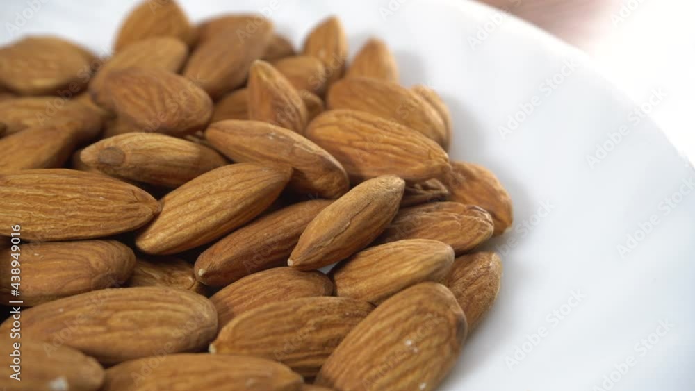 4K clips Almonds or Prunus dulcis with selective focus 4K clips Almonds or Prunus dulcis with selective focus