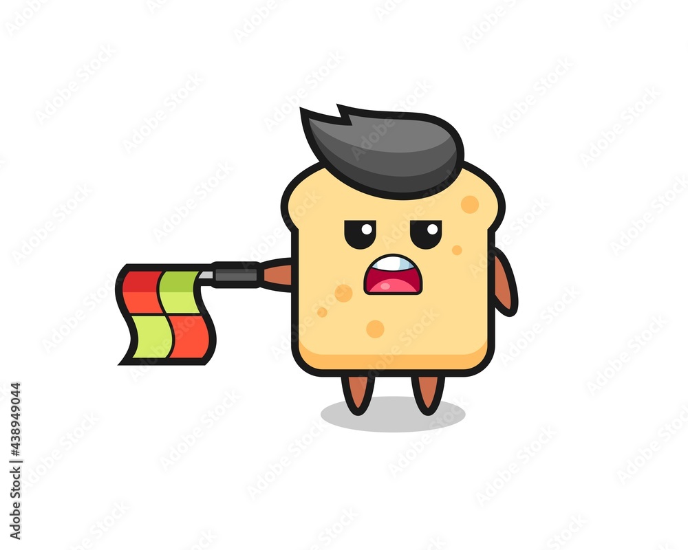 bread character as line judge hold the flag straight horizontally bread character as line judge hold the flag straight horizontally