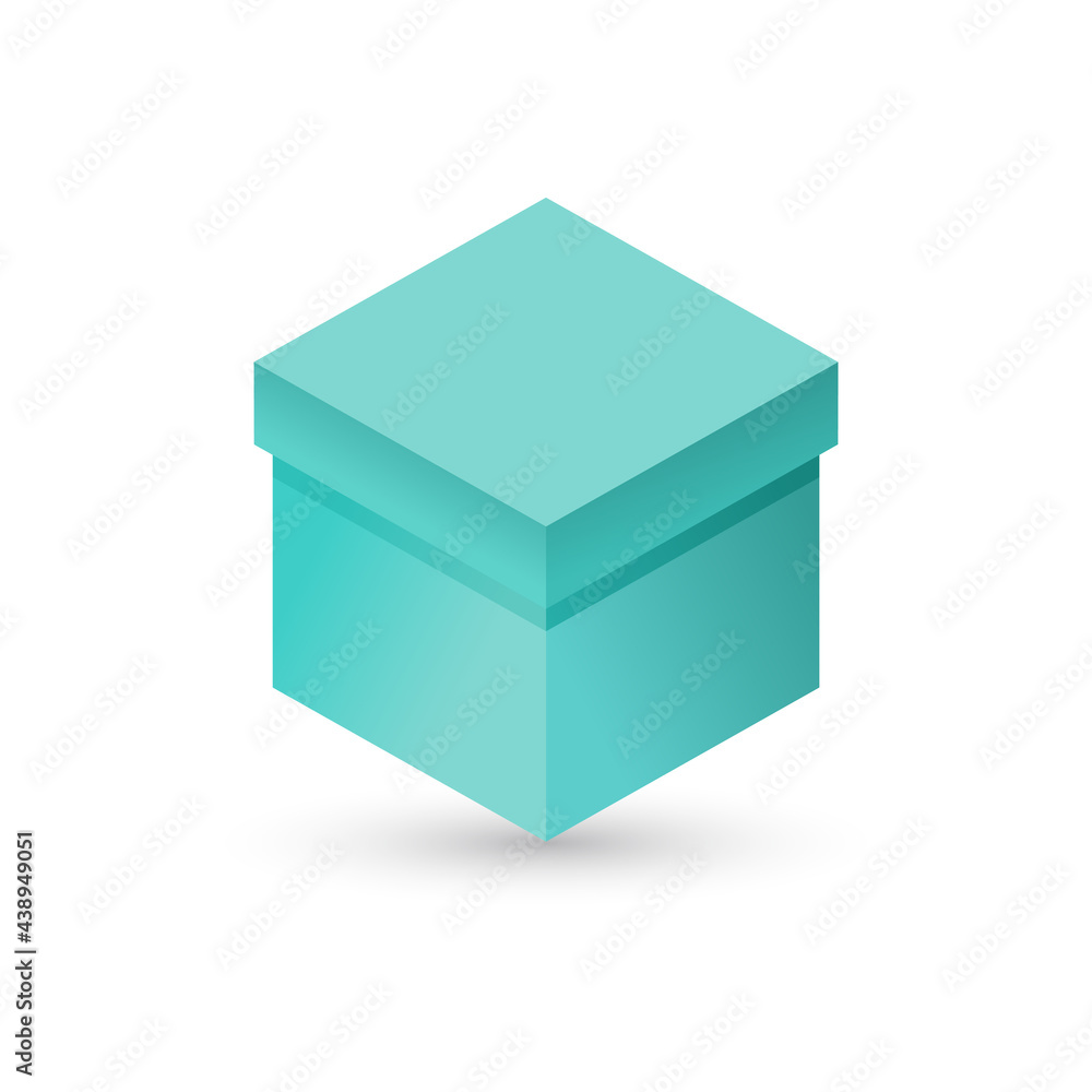Blue gift box on white isolated background. Realistic 3D gift for New Year, Christmas, Birthday, Valentines Day, holiday, party. Vector illustration. Blue gift box on white isolated background. Realistic 3D gift for New Year, Christmas, Birthday, Valentines Day, holiday, party. Vector illustration.