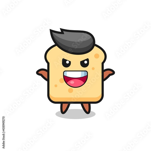 the illustration of cute bread doing scare gesture
