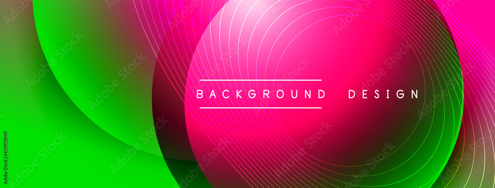 Gradient circles with shadows. Vector techno abstract background. Modern overlapping forms wallpaper background, design template Gradient circles with shadows. Vector techno abstract background. Modern overlapping forms wallpaper background, design template