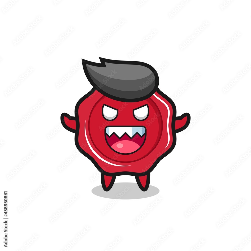 illustration of evil sealing wax mascot character