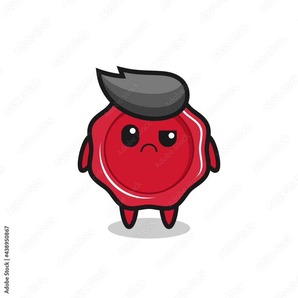 the mascot of the sealing wax with sceptical face the mascot of the sealing wax with sceptical face