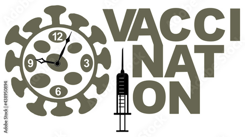Time to vaccinate concept.Coronavirus vaccination concept. Vector editable illustration.