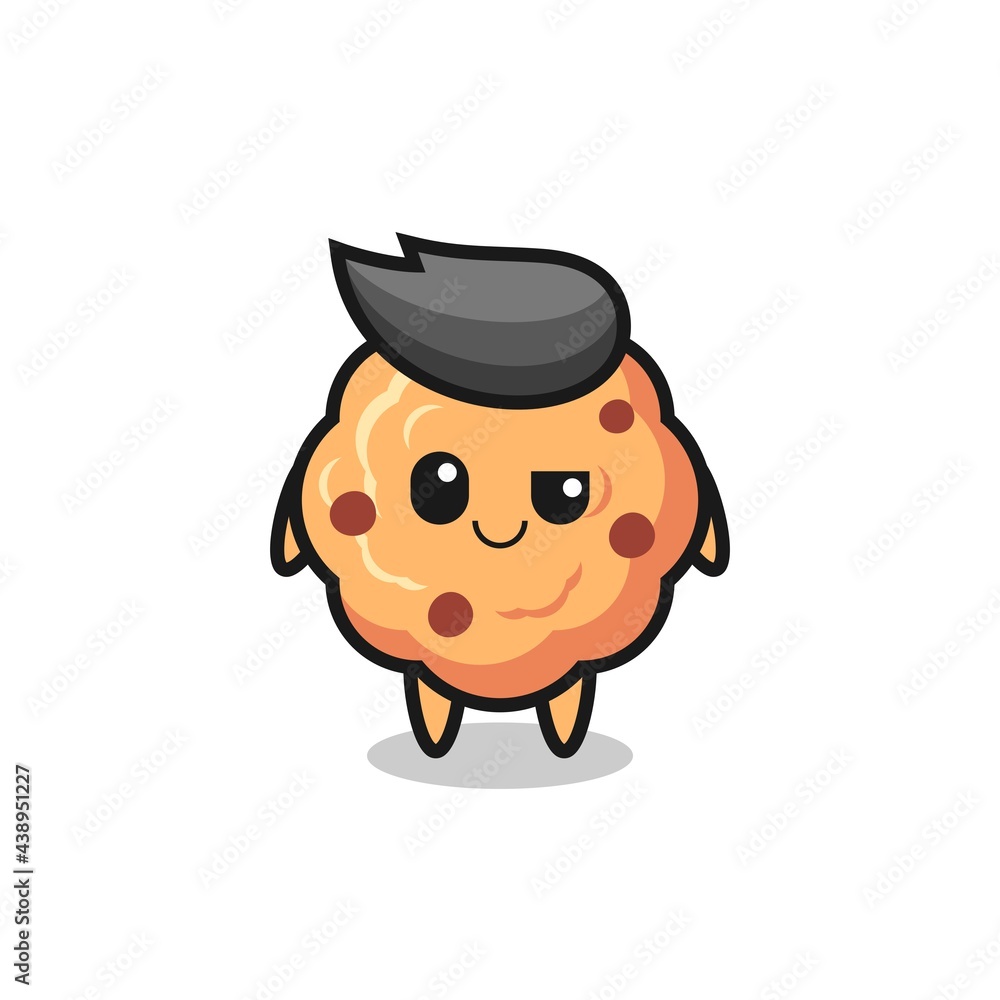 chocolate chip cookie cartoon with an arrogant expression chocolate chip cookie cartoon with an arrogant expression
