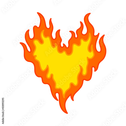 fire heart symbol design