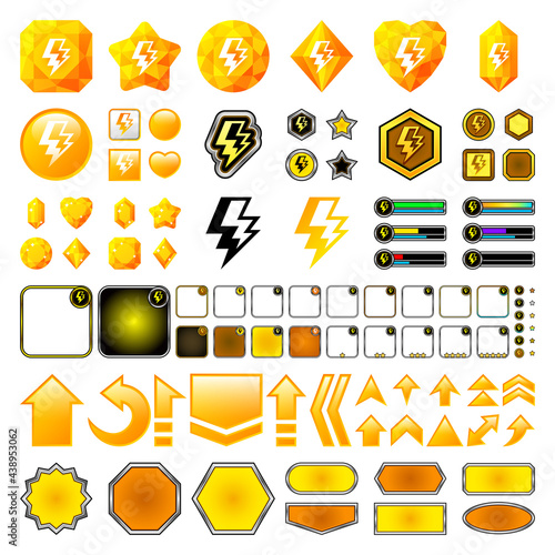 ゲーム 素材 アイコン 宝石 セット 属性 雷