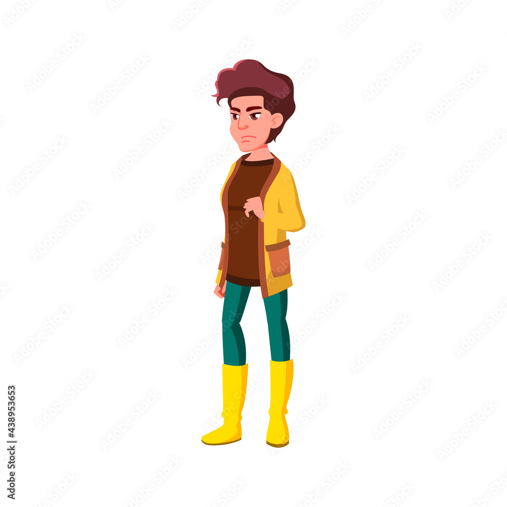 serious woman look at cold weather outdoor cartoon vector. serious woman look at cold weather outdoor character. isolated flat cartoon illustration serious woman look at cold weather outdoor cartoon vector. serious woman look at cold weather outdoor character. isolated flat cartoon illustration