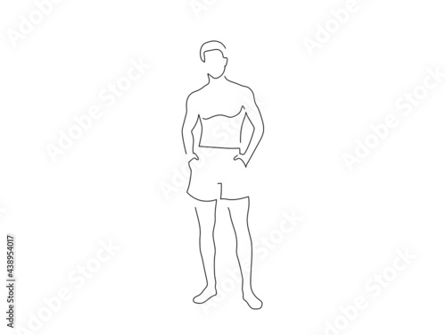 People on holidays line drawing  vector illustration design. Summer collection.