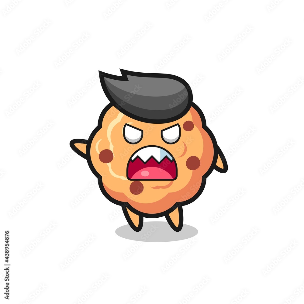 cute chocolate chip cookie cartoon in a very angry pose cute chocolate chip cookie cartoon in a very angry pose