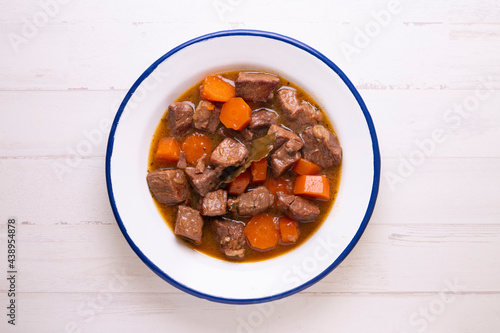 Beef stew with carrots. Traditional tapa from the central area of Spain.