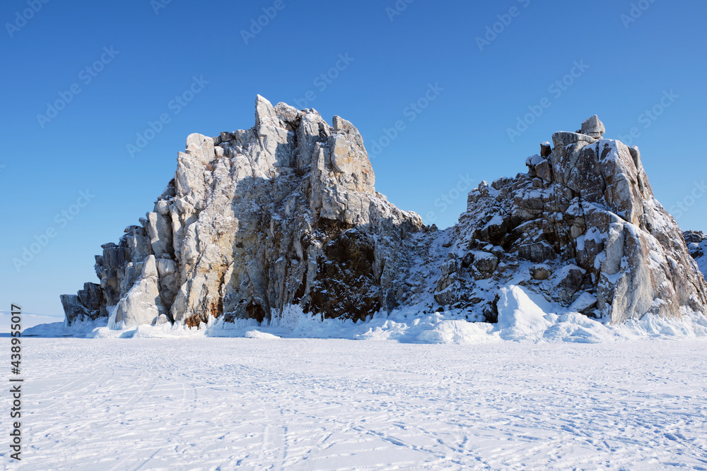 Shaman rock on Olkhon island, on Lake Baikal, Irkutsk region, Russia
