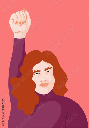 Feminist putting up their fists as a sign of activism