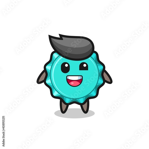 illustration of an bottle cap character with awkward poses