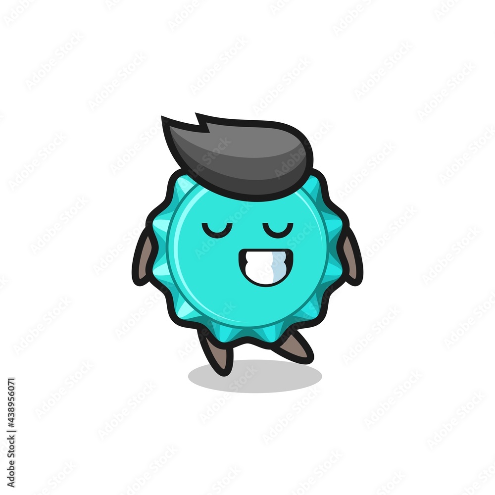 bottle cap cartoon illustration with a shy expression bottle cap cartoon illustration with a shy expression