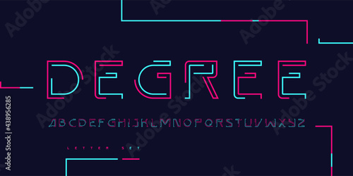 Vector linear uppercase letter set, alphabet, font, typography