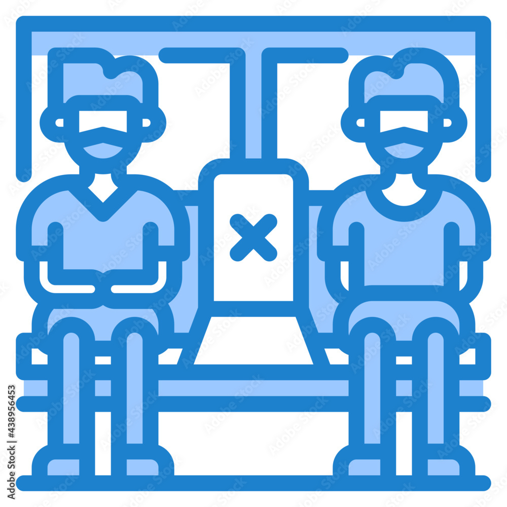 social distancing blue style icon social distancing blue style icon
