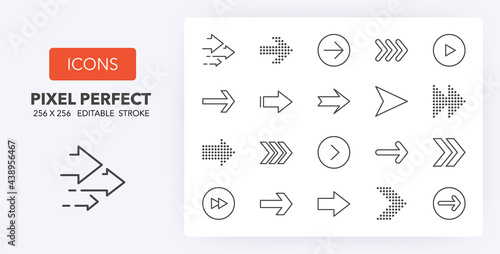arrows line icons 256 x 256
