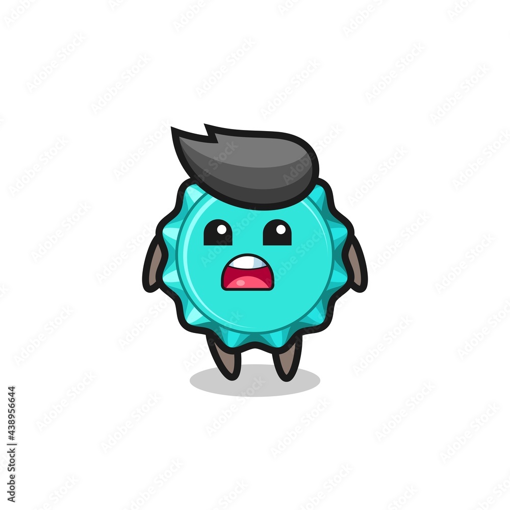 bottle cap illustration with apologizing expression, saying I am sorry bottle cap illustration with apologizing expression, saying I am sorry