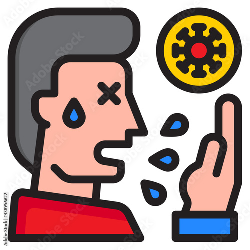 cough color line style icon