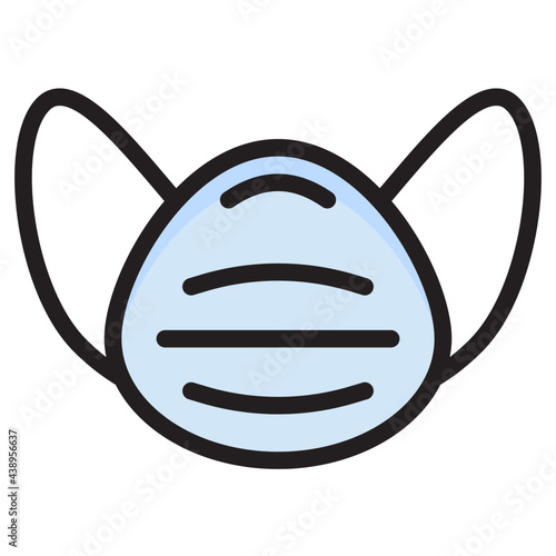 facemask color line style icon