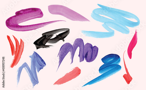 Colorful vector watercolor brush strokes