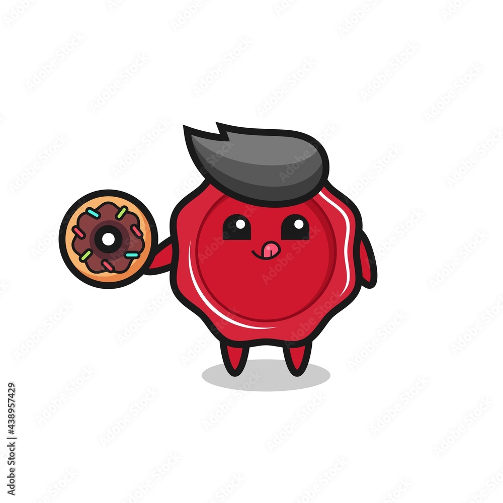 illustration of an sealing wax character eating a doughnut illustration of an sealing wax character eating a doughnut