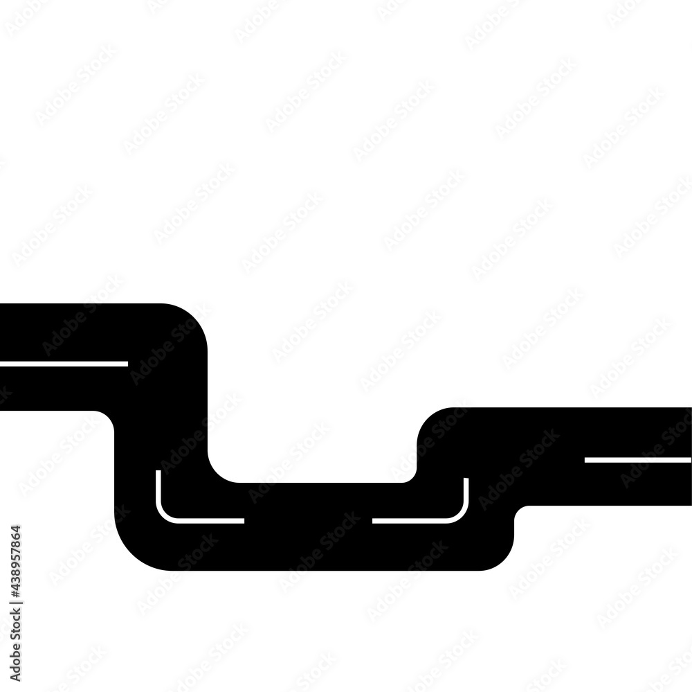 Curved road with white markings. illustration Curved road with white markings. illustration