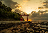 Sunset over Aoshima Shrine