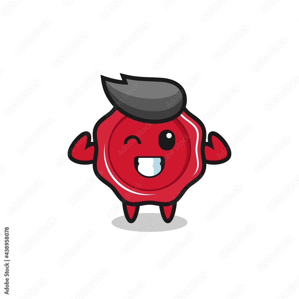 the muscular sealing wax character is posing showing his muscles the muscular sealing wax character is posing showing his muscles
