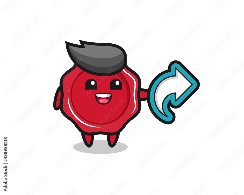 cute sealing wax hold social media share symbol cute sealing wax hold social media share symbol