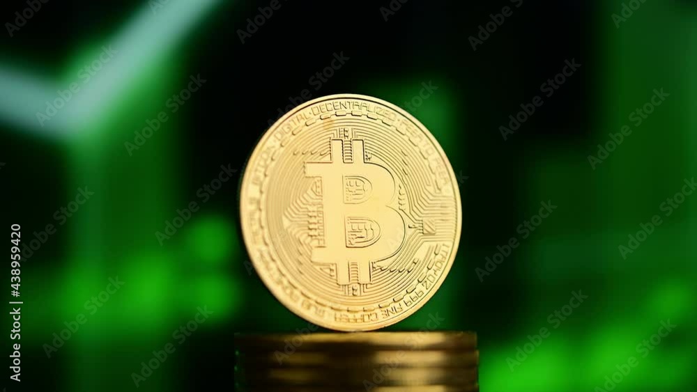 Bitcoin with futuristic background