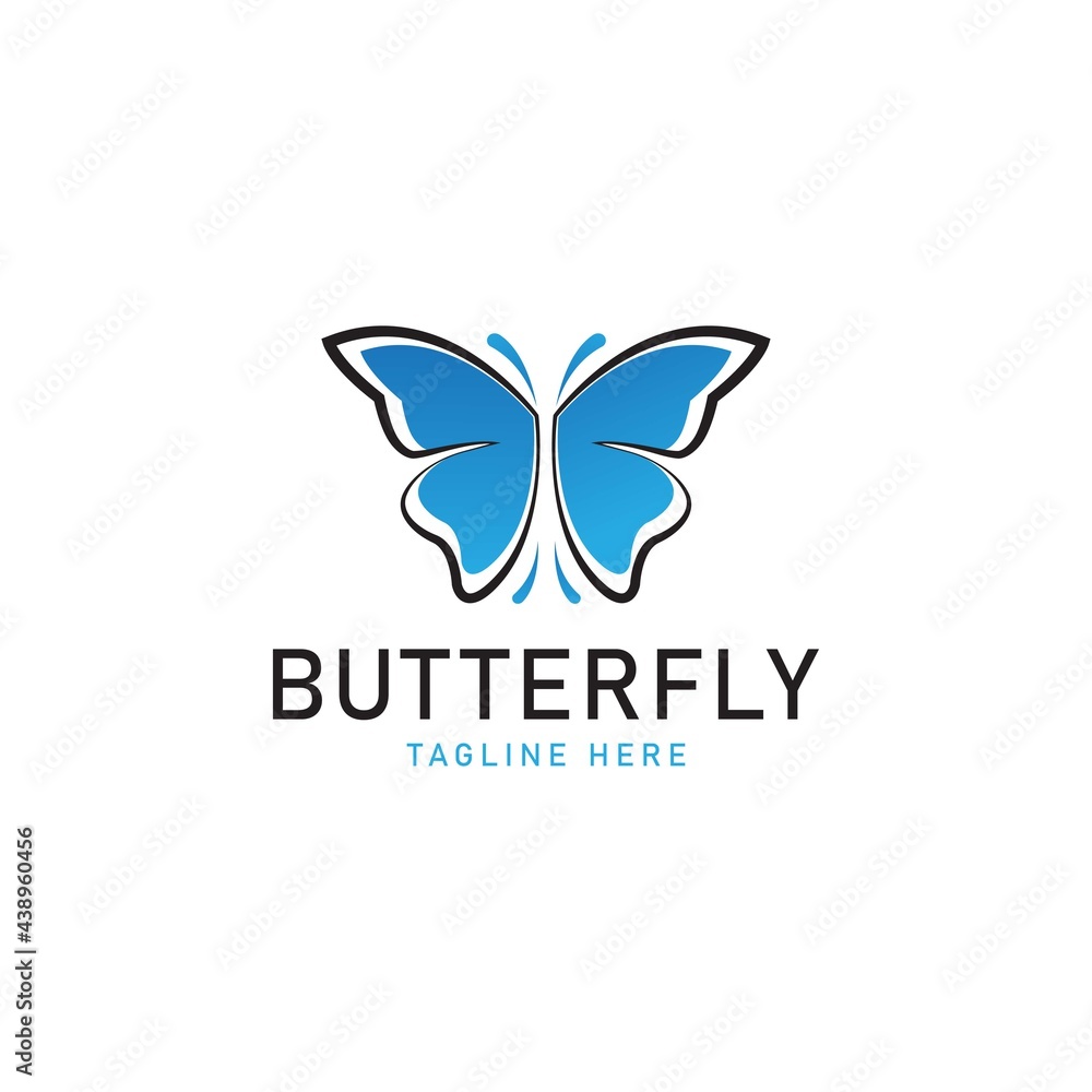 Fototapeta premium Butterfly logo template. Vector illustration.