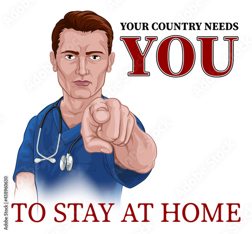 Wallpaper Mural Nurse Doctor Pointing Your Country Needs You