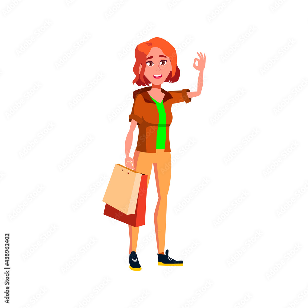 elegant woman with shopping bags showing that all good cartoon vector. elegant woman with shopping bags showing that all good character. isolated flat cartoon illustration elegant woman with shopping bags showing that all good cartoon vector. elegant woman with shopping bags showing that all good character. isolated flat cartoon illustration