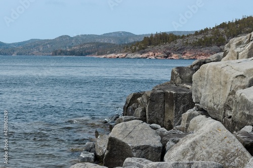 The rocky coast of the Gulf of Bothnia near Norrfällsviken photo
