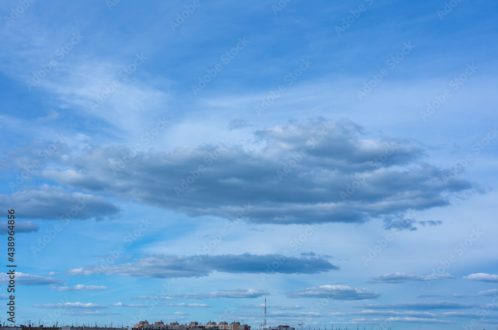 dark blue clouds over the city